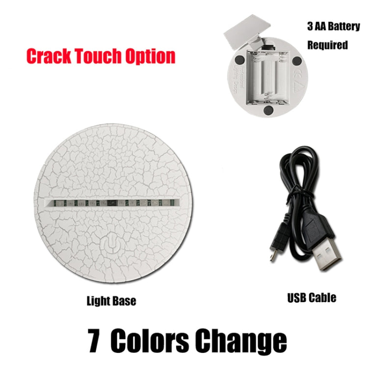 Golf Shape 3D Colorful LED Vision Light Table Lamp, Crack Touch Version