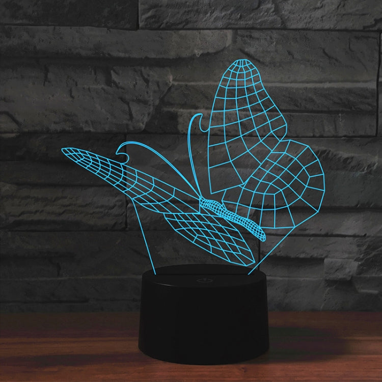 Butterfly Shape 3D Colorful LED Vision Light Table Lamp, USB & Battery Version