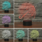 Umbrella Shape 3D Colorful LED Vision Light Table Lamp, Crack Remote Control Version — view 3