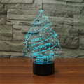 Christmas Tree Shape 3D Colorful LED Vision Light Table Lamp, Charging Touch Version