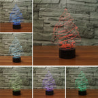 Christmas Tree Shape 3D Colorful LED Vision Light Table Lamp, Crack Remote Control Version — view 3
