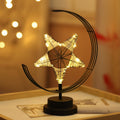 Star Moon Shape Iron Night Light Decorative Light, USB Version