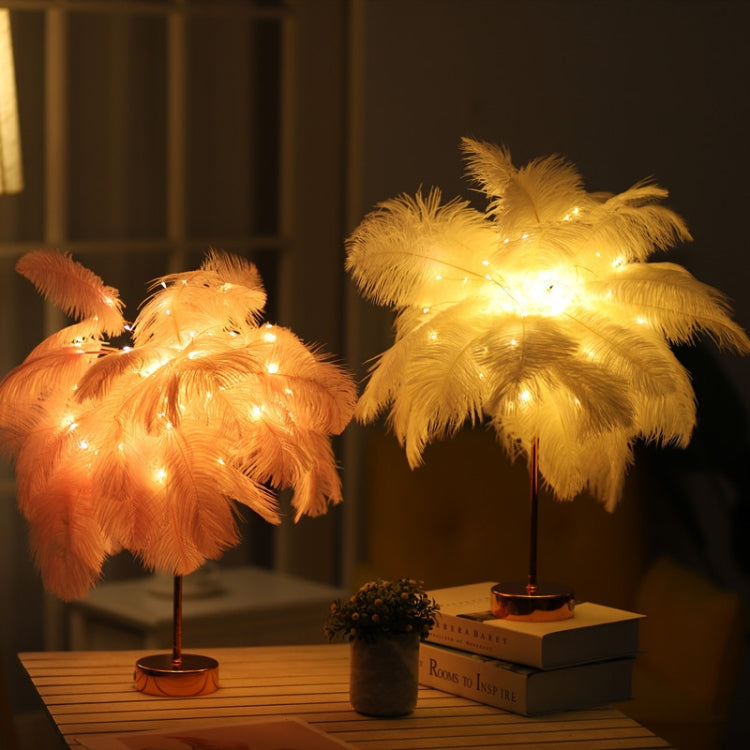 Creative Bedroom Feather Table Lamp Night Light Decorative Light — view 6