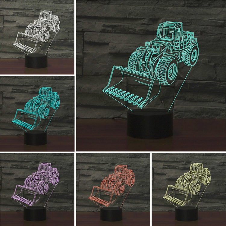 Excavator Shape 3D Colorful LED Vision Light Table Lamp, Crack Remote Control Version