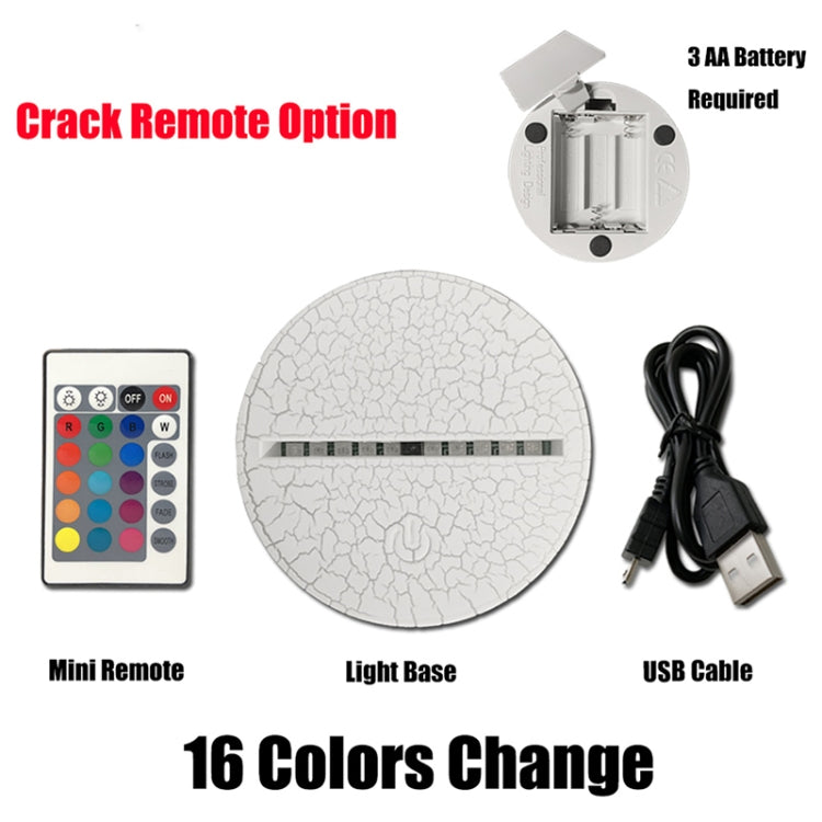 Excavator Shape 3D Colorful LED Vision Light Table Lamp, Crack Remote Control Version
