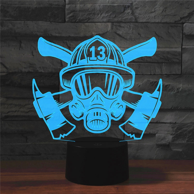 Fire Fighting Shape 3D Colorful LED Vision Light Table Lamp, USB Touch Version — USB Touch Version