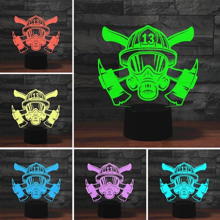 Fire Fighting Shape 3D Colorful LED Vision Light Table Lamp, Charging Touch Version