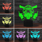 Fire Fighting Shape 3D Colorful LED Vision Light Table Lamp, Charging Touch Version