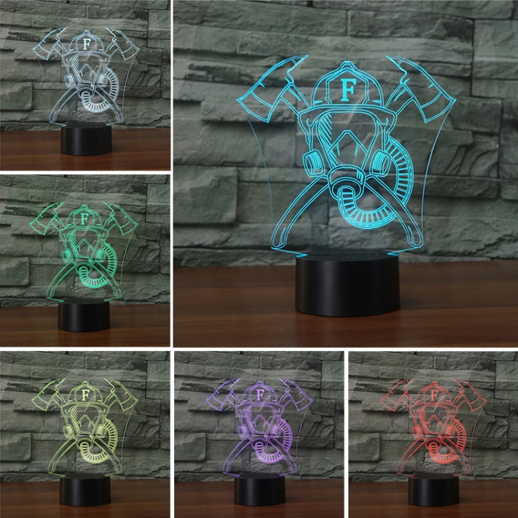 Fire Mask Shape 3D Colorful LED Vision Light Table Lamp, USB Touch Version
