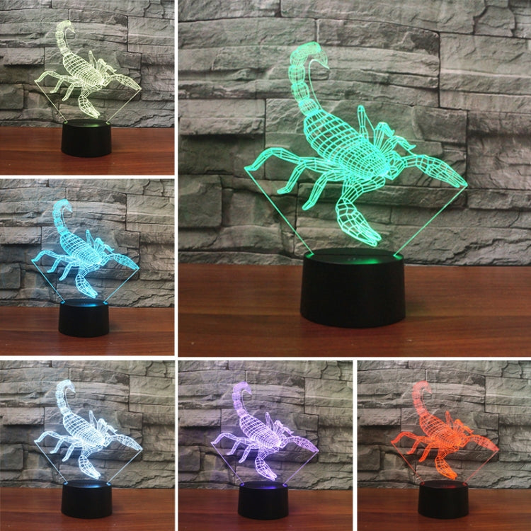 Scorpion Shape 3D Colorful LED Vision Light Table Lamp, Crack Touch Version