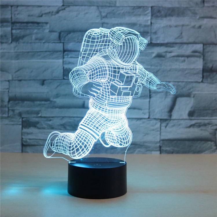 Astronaut Shape 3D Colorful LED Vision Light Table Lamp, USB Touch Version