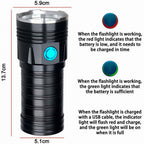 3 Gears, K18MAX 18xT6, Luminous Flux: 5400lm LED Flashlight