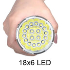 3 Gears, K18MAX 18xT6, Luminous Flux: 5400lm LED Flashlight