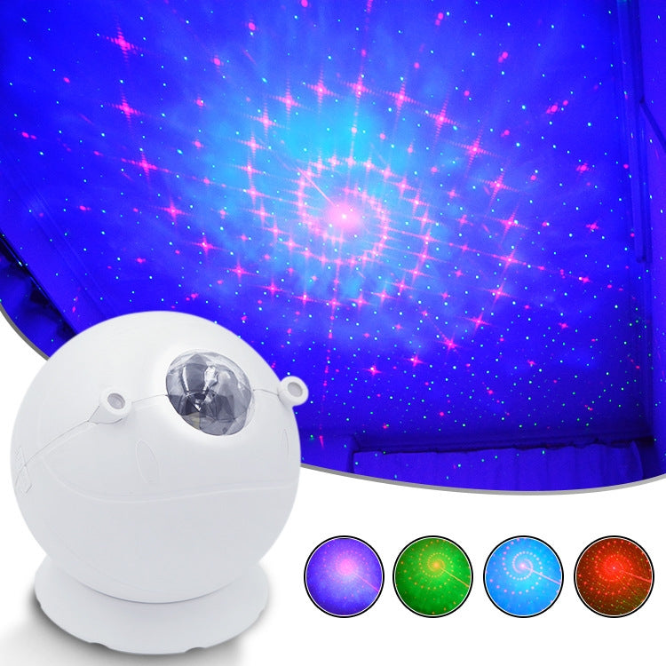 Power Supply Remote Control Basketball Shape Colorful Nebula Laser Projection Lamp LED Atmosphere Night Light with Base, 5W USB-C / Type-C