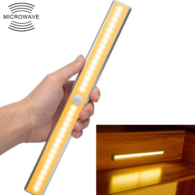 Wide Screen Intelligent Human Body Sensor Light LED Corridor Cabinet Light, USB Charging Version, 2.8W 20 LEDs Warm White