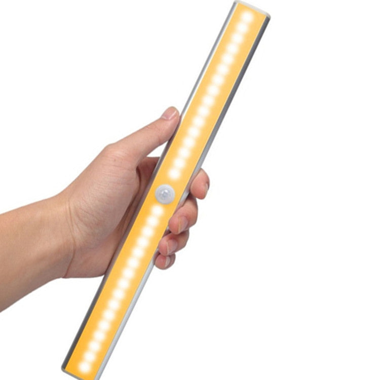 Wide Screen Intelligent Human Body Sensor Light LED Corridor Cabinet Light, USB Charging Version, 2.8W 20 LEDs Warm White