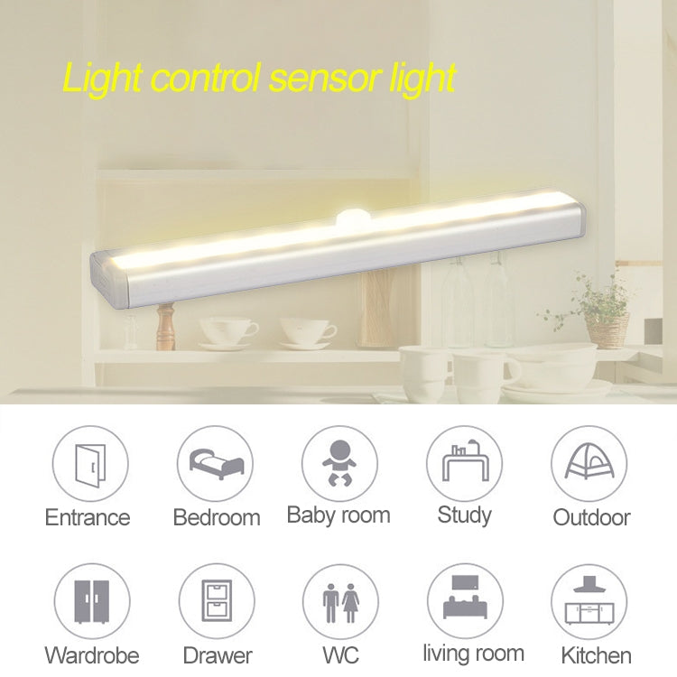 Wide Screen Intelligent Human Body Sensor Light LED Corridor Cabinet Light, USB Charging Version, 2.8W 20 LEDs Warm White