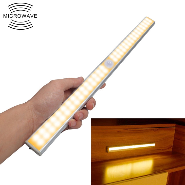 Wide Screen Intelligent Human Body Sensor Light LED Corridor Cabinet Light, USB Charging Version, 2.8W 40 LEDs Warm White