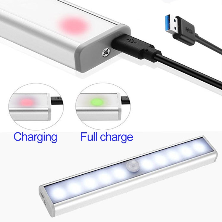 Wide Screen Intelligent Human Body Sensor Light LED Corridor Cabinet Light, USB Charging Version, 2.8W 40 LEDs Warm White