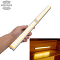Wide Screen Intelligent Human Body Sensor Light LED Corridor Cabinet Light, USB Charging Version, 2.8W 60 LEDs Warm White