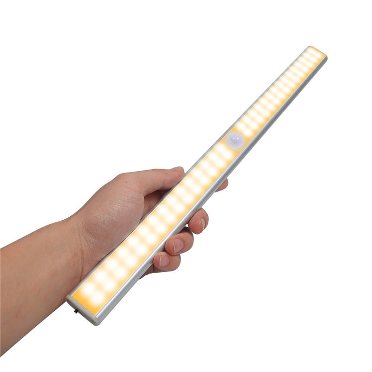 Wide Screen Intelligent Human Body Sensor Light LED Corridor Cabinet Light, USB Charging Version, 2.8W 60 LEDs Warm White