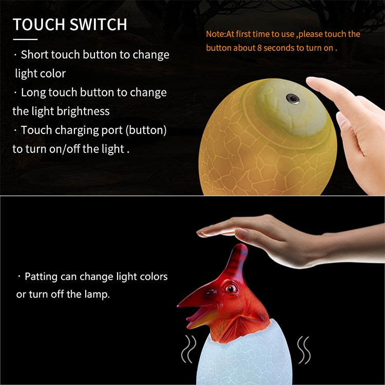 Pterosaur Shape Creative Touch 3D Decorative Night Light, 3-color Patting Version — view 7