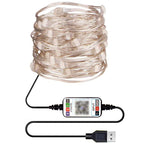 Christmas Decoration RGB Copper Wire String Light Bluetooth Mobile APP Control, Length: 20m 200 LEDs