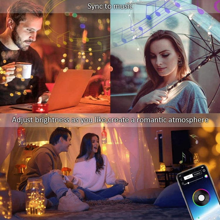 Christmas Decoration USB Copper Wire String Light Bluetooth Mobile APP Control, Length: 10m 100 LEDs, APP Control, Length: 10m 100 LEDs