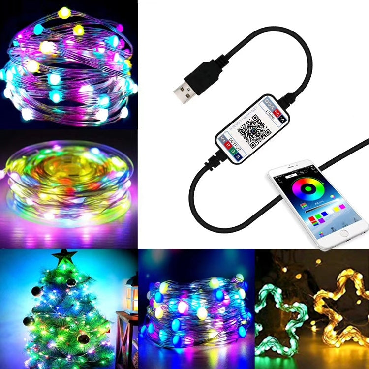 Christmas Decoration USB Copper Wire String Light Bluetooth Mobile APP Control, Length: 20m 200 LEDs, APP Control, Length: 20m 200 LEDs