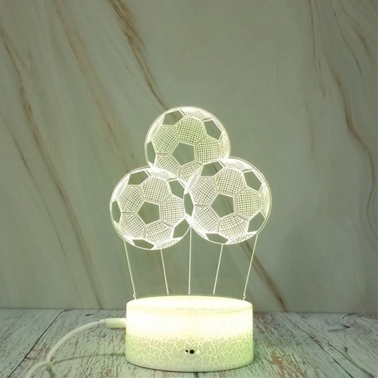 Creative Crack Touch Dimming 3D Colorful Decorative Night Light, Three Footballs Shape