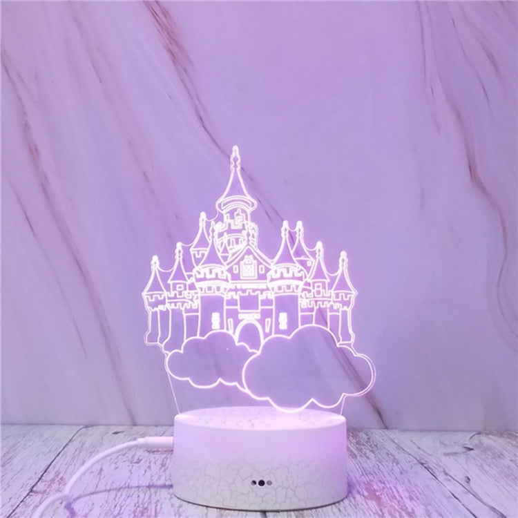 Creative Crack Touch Dimming 3D Colorful Decorative Night Light, Castle In The Sky Shape