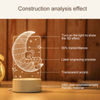 Creative Crack Touch Dimming 3D Colorful Decorative Night Light, Castle In The Sky Shape