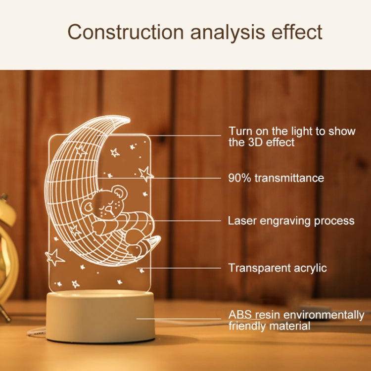 Creative Crack Touch Dimming 3D Colorful Decorative Night Light, Castle In The Sky Shape