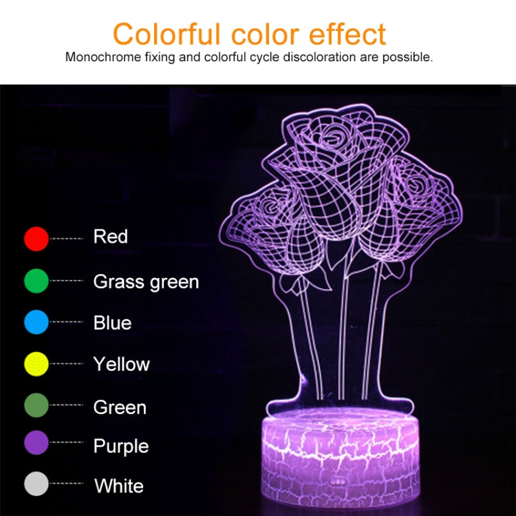 Creative Crack Touch Dimming 3D Colorful Decorative Night Light, Castle In The Sky Shape