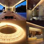 Bare Board 2835 SMD Dimmable White Light / Warm Light LED Rope Light, 60 LED/m, Length: 5m, 12V 2A 100-240V, 2835 SMD LED, 5m