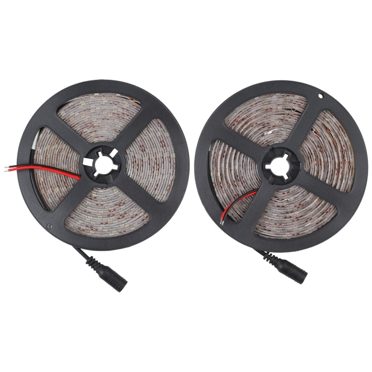 2pcs Bare Board 2835 SMD Dimmable White Light / Warm Light LED Rope Light, 60 LED/m, Length: 5m, 12V 2A 100-240V, 2835 SMD LED, 5m x 2