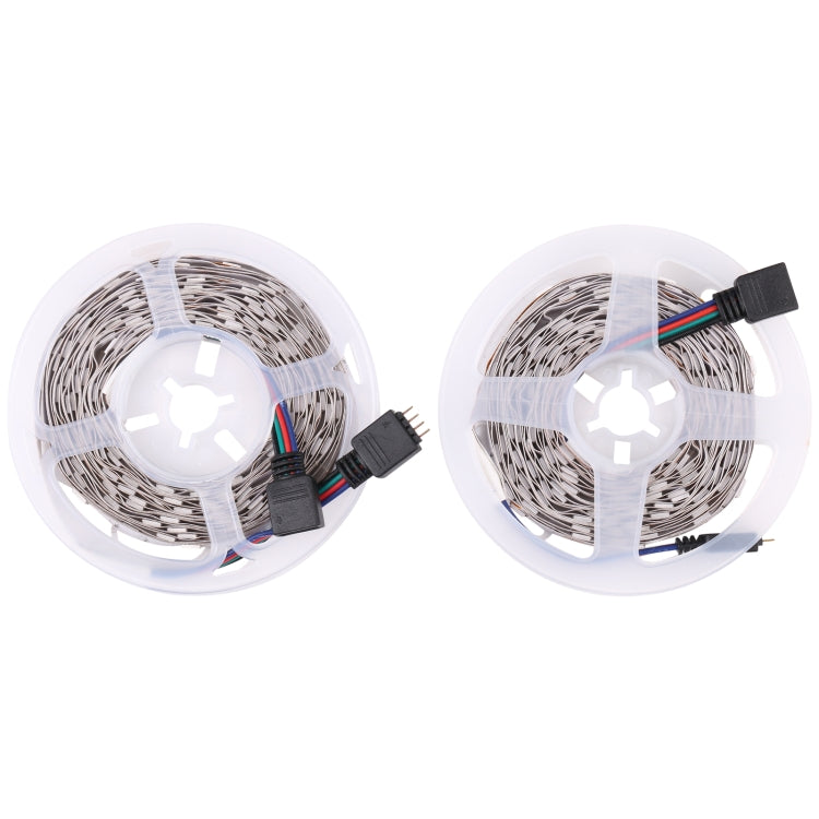 2pcs Bare Board 5050 SMD RGB LED Rope Light, 30 LED/m, Length: 5m, 12V 2A 100-240V, with 24 Keys Doodle Controller, 5m x 2