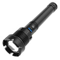 Long Style Micro USB Charging Outdoor Waterproof P90 + COB LED Flashlight, Support Power Display & Telescopic Focusing & 7-level Brightness Adjustment