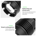 Long Style Micro USB Charging Outdoor Waterproof P90 + COB LED Flashlight, Support Power Display & Telescopic Focusing & 7-level Brightness Adjustment