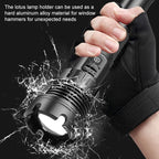 Long Style Micro USB Charging Outdoor Waterproof P90 + COB LED Flashlight, Support Power Display & Telescopic Focusing & 7-level Brightness Adjustment