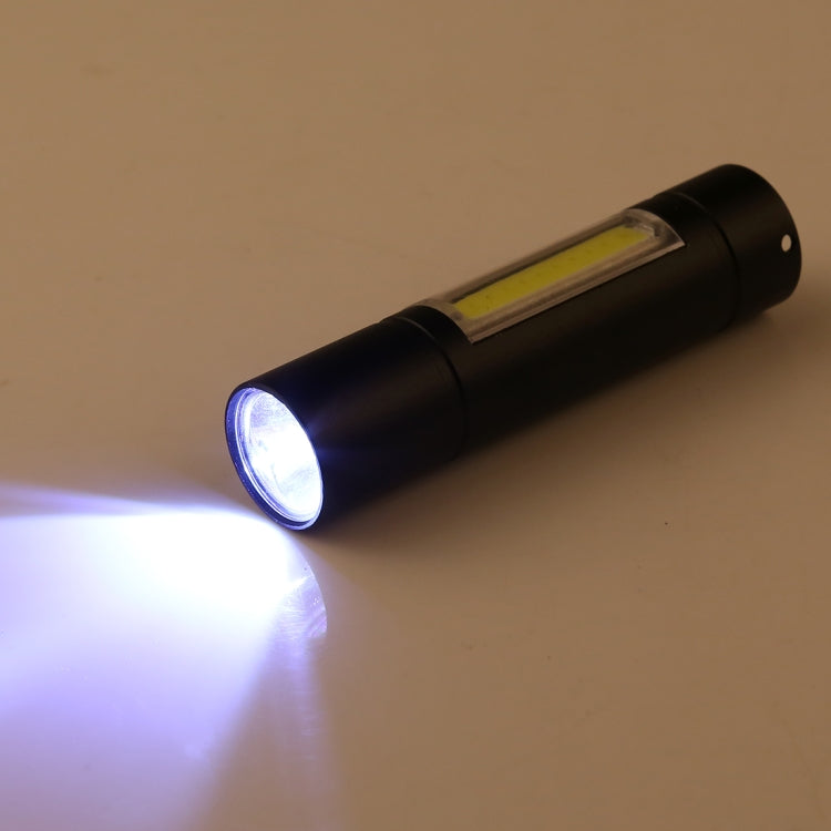 A1 USB Charging Waterproof Fixed Focus XPE + COB Flashlight with 3-Modes & Storage Box
