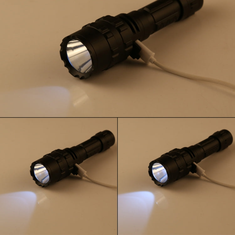 10W USB Charging XM-L2 T6 IPX6 Waterproof Strong LED Flashlight with 5-Modes & USB Cable & Rope