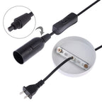 E14 Wire Cap Lamp Holder Chandelier Power Socket with Switch & Base & 1.5m Extension Cable, US Plug
