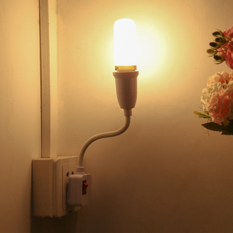 E27 Bulb Holder Flexible Extension Converter with Switch, US Plug