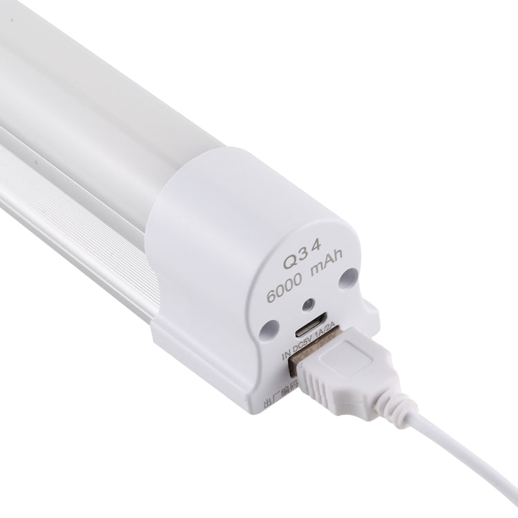 Q34 34cm White + Red USB LED Strip Light Portable 5V 650mA 5500-6500K with Switch