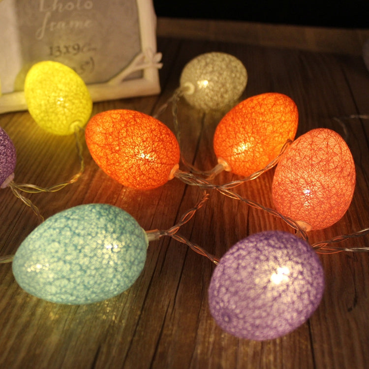 20 LEDs Cotton Thread Colour Egg Lamp String Easter Holiday Party Household Decorative Light, 3.5m 110V
