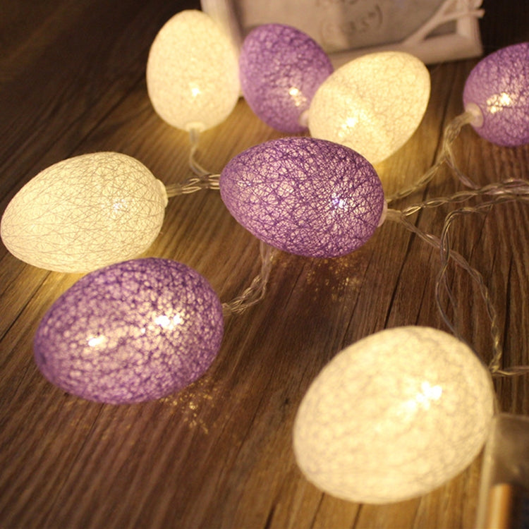 20 LEDs Cotton Thread Colour Egg Lamp String Easter Holiday Party Household Decorative Light, 3.5m 110V