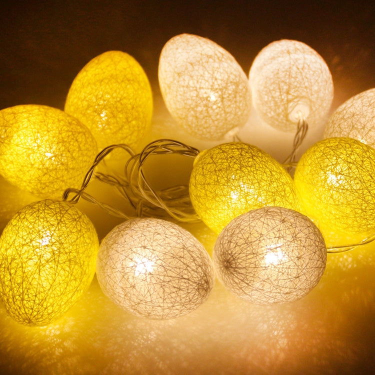 20 LEDs Cotton Thread Colour Egg Lamp String Easter Holiday Party Household Decorative Light, 3.5m 110V