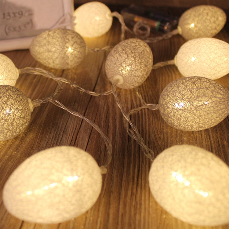 Battery Powered 1.8m 10 LEDs Cotton Thread Colour Egg Lamp String Easter Holiday Party Household Decorative Light — Colorful Light
