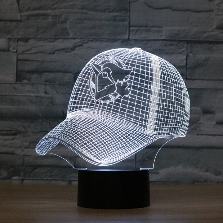 Baseball Cap Shape 3D Colorful LED Vision Light Table Lamp, USB & Battery Version — USB & Battery Version